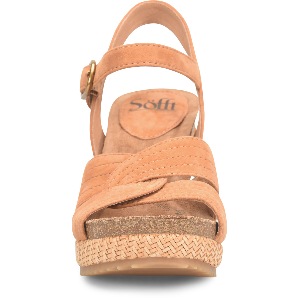 nan Sofft Wmns Clarissa Platform Leather Sandal Luggage, nan: nan, nan: nan, nan: nan