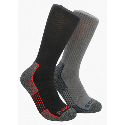 REDBACK Redback Men's Hex Elite Crew Sock, Color: Black/Red, nan: nan, nan: nan