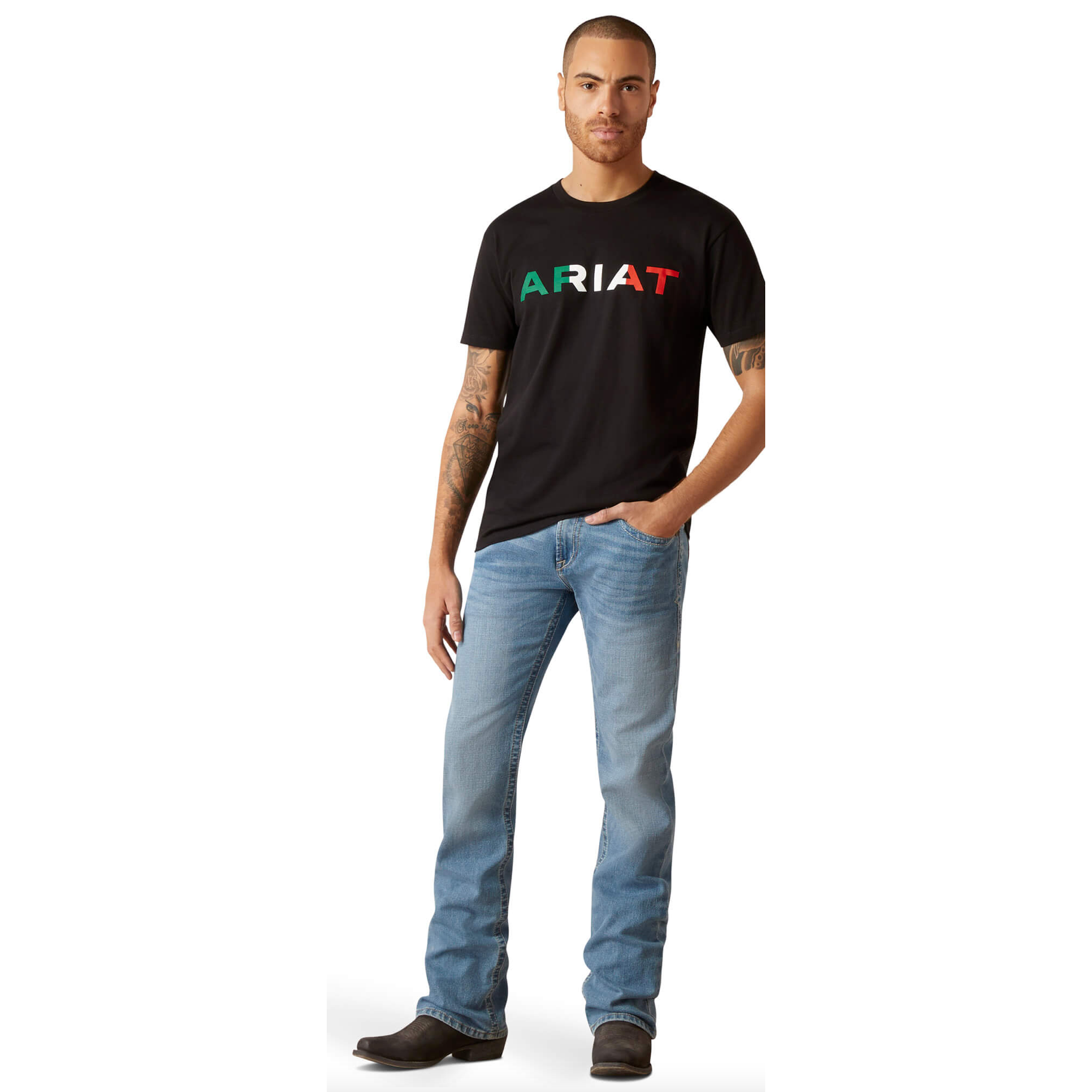 nan Ariat  Men's Viva Mexico T-Shirt Black, nan: LARGE, nan: nan, nan: nan