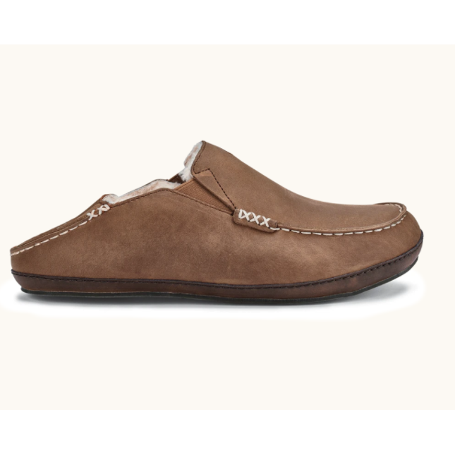 nan Olukai Men's Moloa Slipper Toffee/Drk Wood, nan: 10, nan: nan, nan: nan