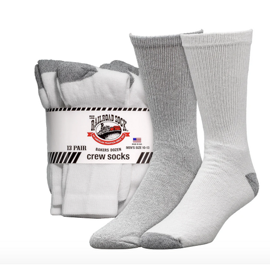 Railroad Sock Company Railroad Sock Company Men's Standard Crew Socks Bakers Dozen 13 Pack White, Title: Default Title, nan: nan, nan: nan