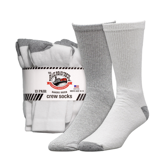 Railroad Sock Company Railroad Sock Company Men's Standard Crew Socks Bakers Dozen 13 Pack Grey, Title: Default Title, nan: nan, nan: nan