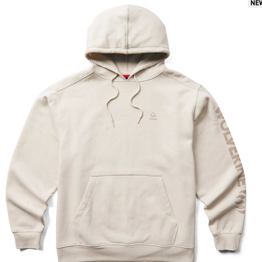 Wolverine Wolverine Men's Midweight Graphic Hoody Stone/Silver Logo, Size: XXL, nan: nan, nan: nan