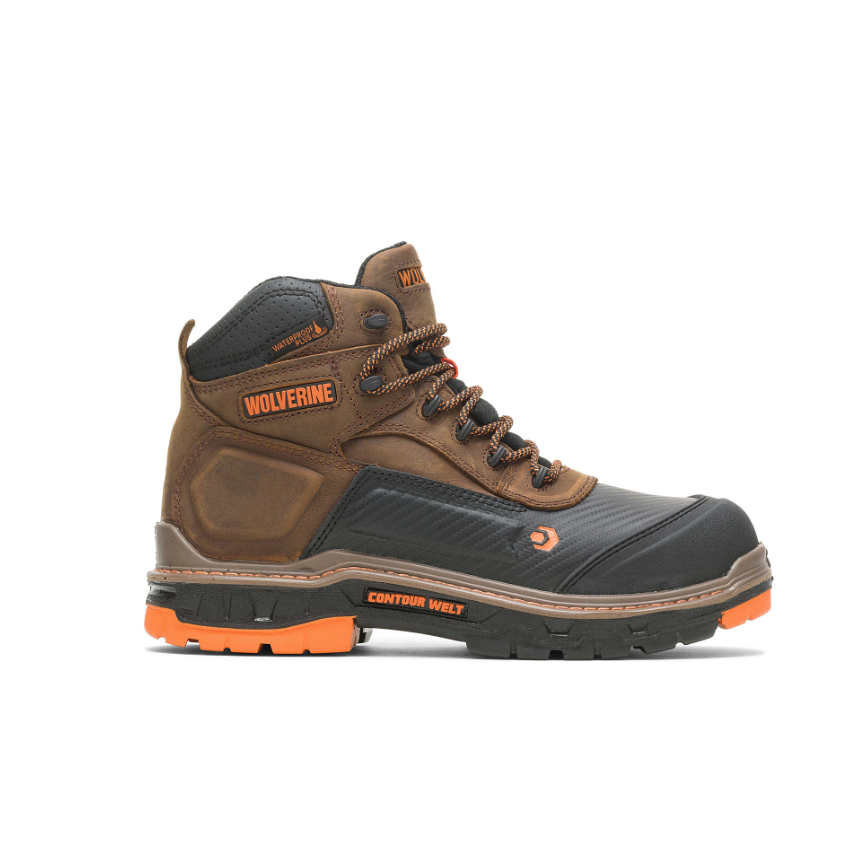 nan Wolverine Men's Overpass 6 Inch Composite Toe Work Boot, nan: 7, nan: XW, nan: nan