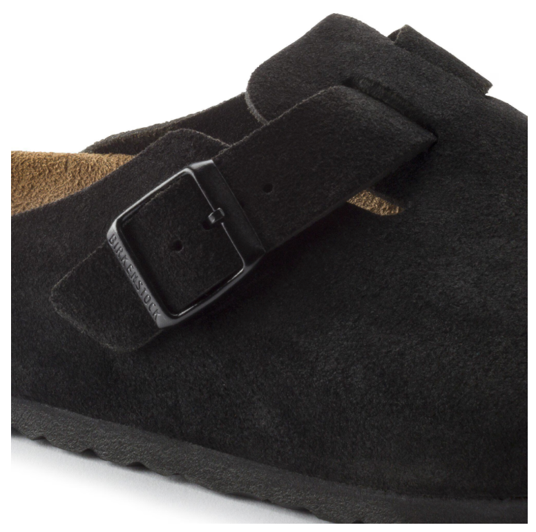 Birkenstock Boston Men's/Women's Soft Footbed Original Clog Black Suede Leather