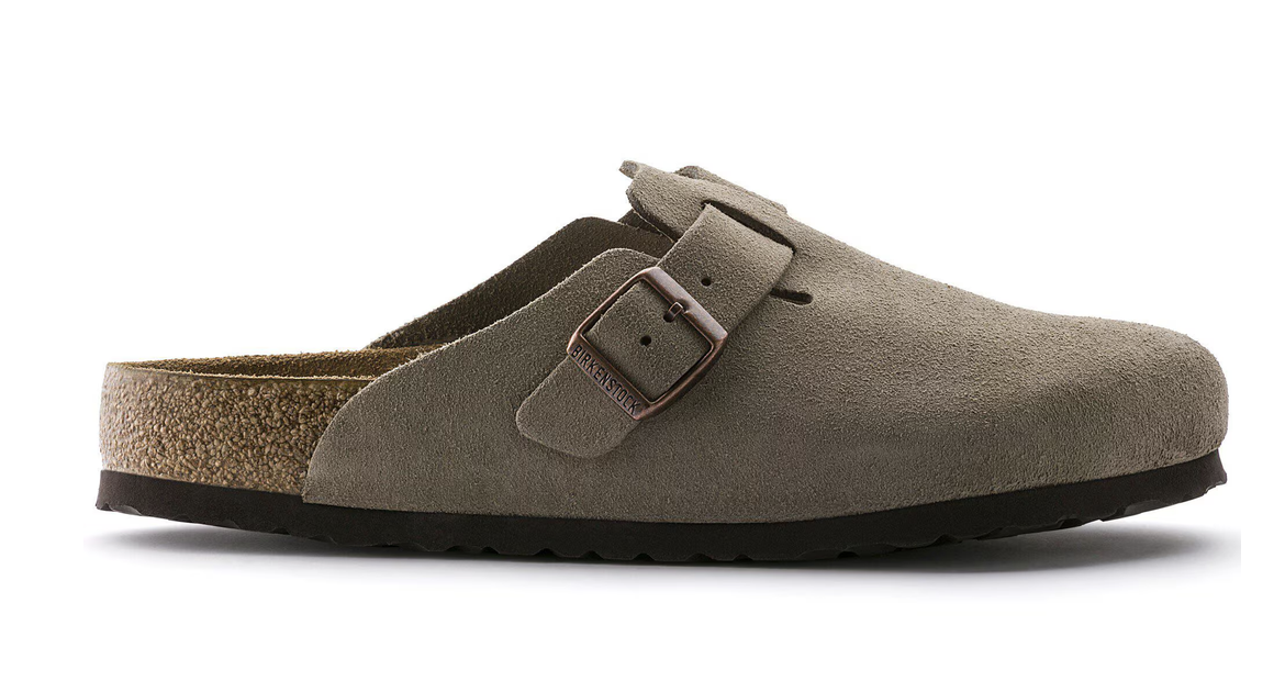 Birkenstock Boston Men's/Women's Soft Footbed Original Clog Taupe Suede Leather