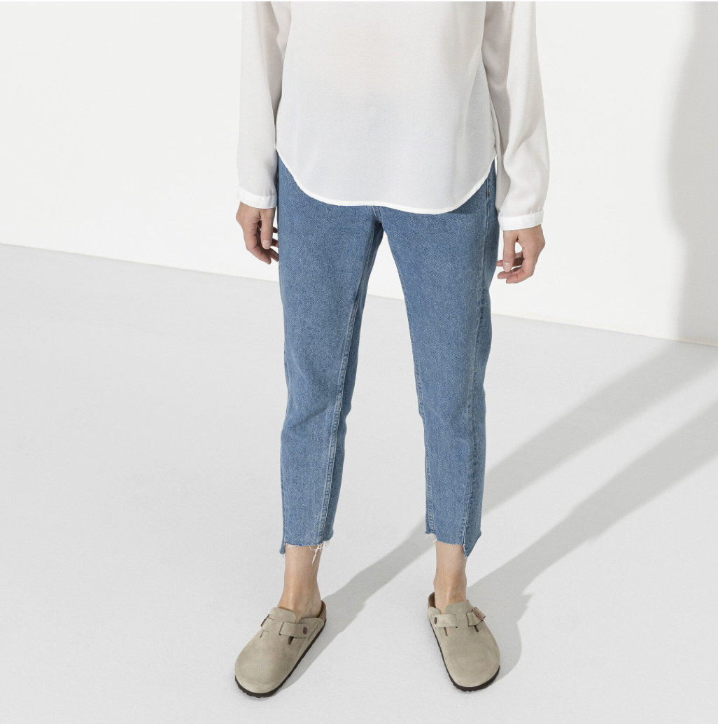 Birkenstock Boston Men's/Women's Soft Footbed Original Clog Taupe Suede Leather