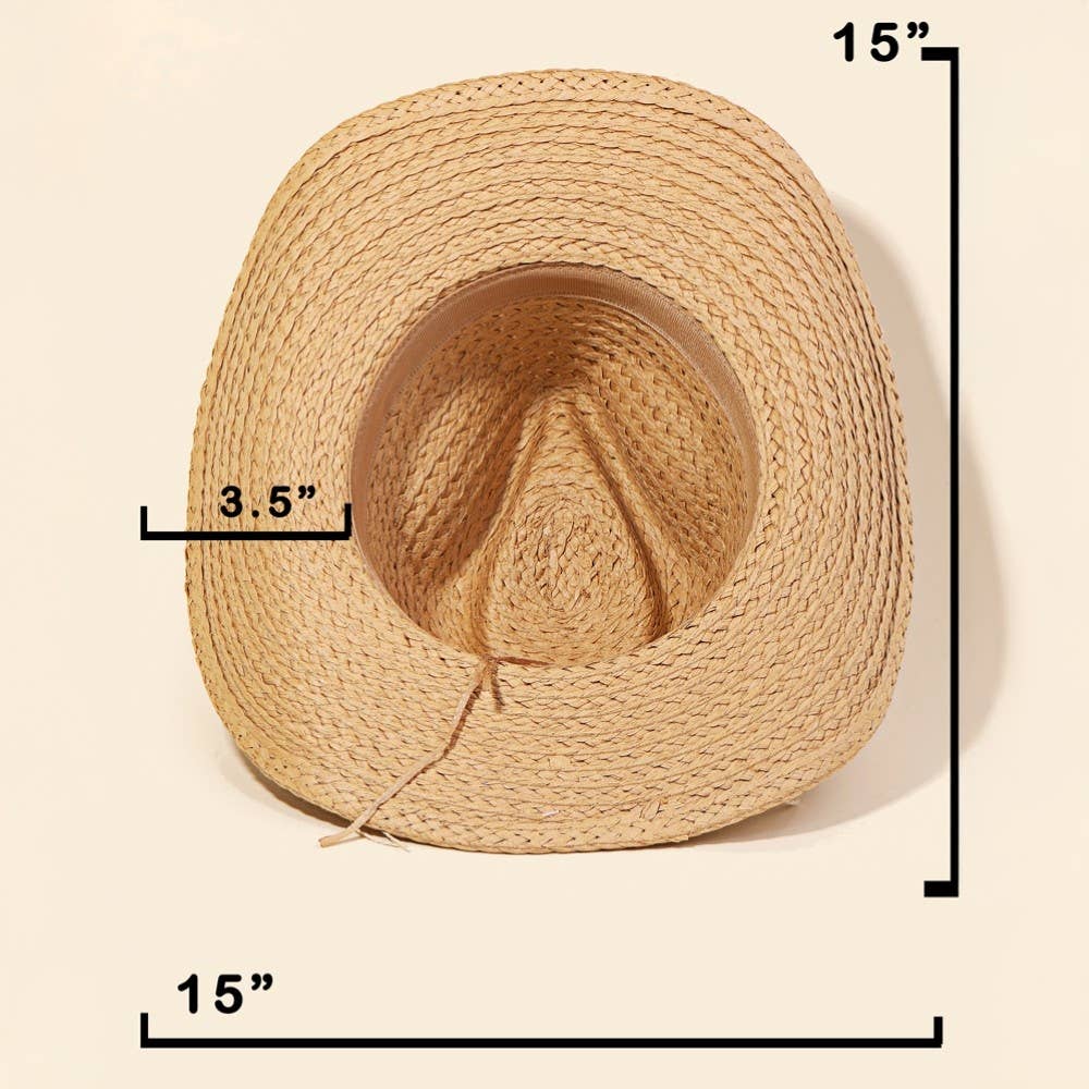 Cowrie Shell Straw Braided Cowboy Hat: IV