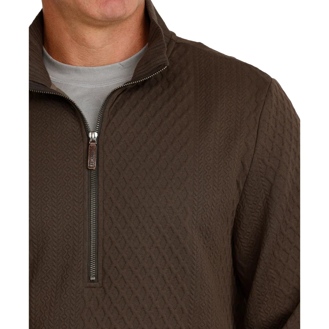 Cinch Men's Cable Knit Half-Zip Pullover - Brown (MWK1957002) - view 3