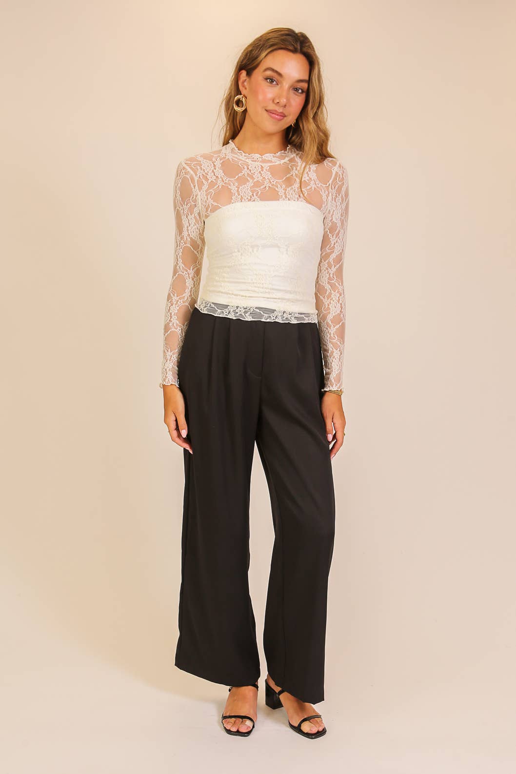 Timing Layer Me Lace High Neck Top