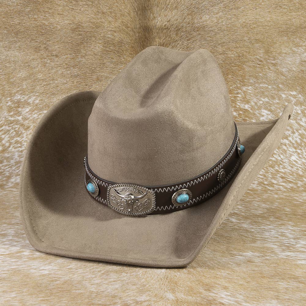 Anarchy Street Western Cowboy Hat With Longhorn Buckle Concho – Lbr