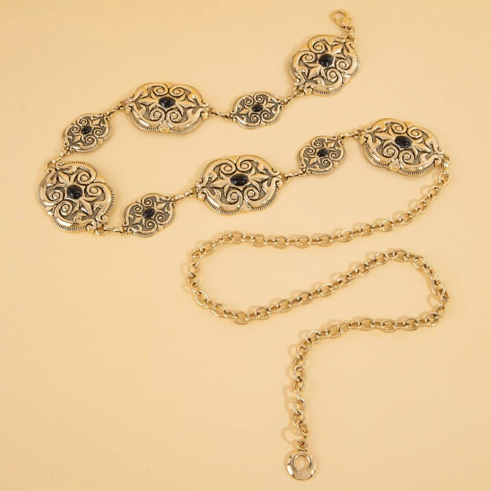 Ornate Western Concho Chain Belt: SBL