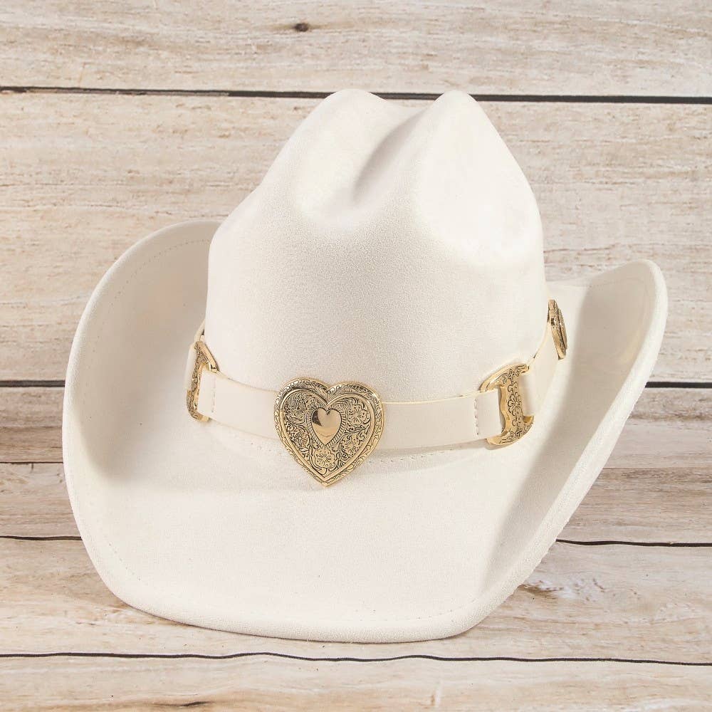 Western Heart Buckle Cowboy Hat: BR
