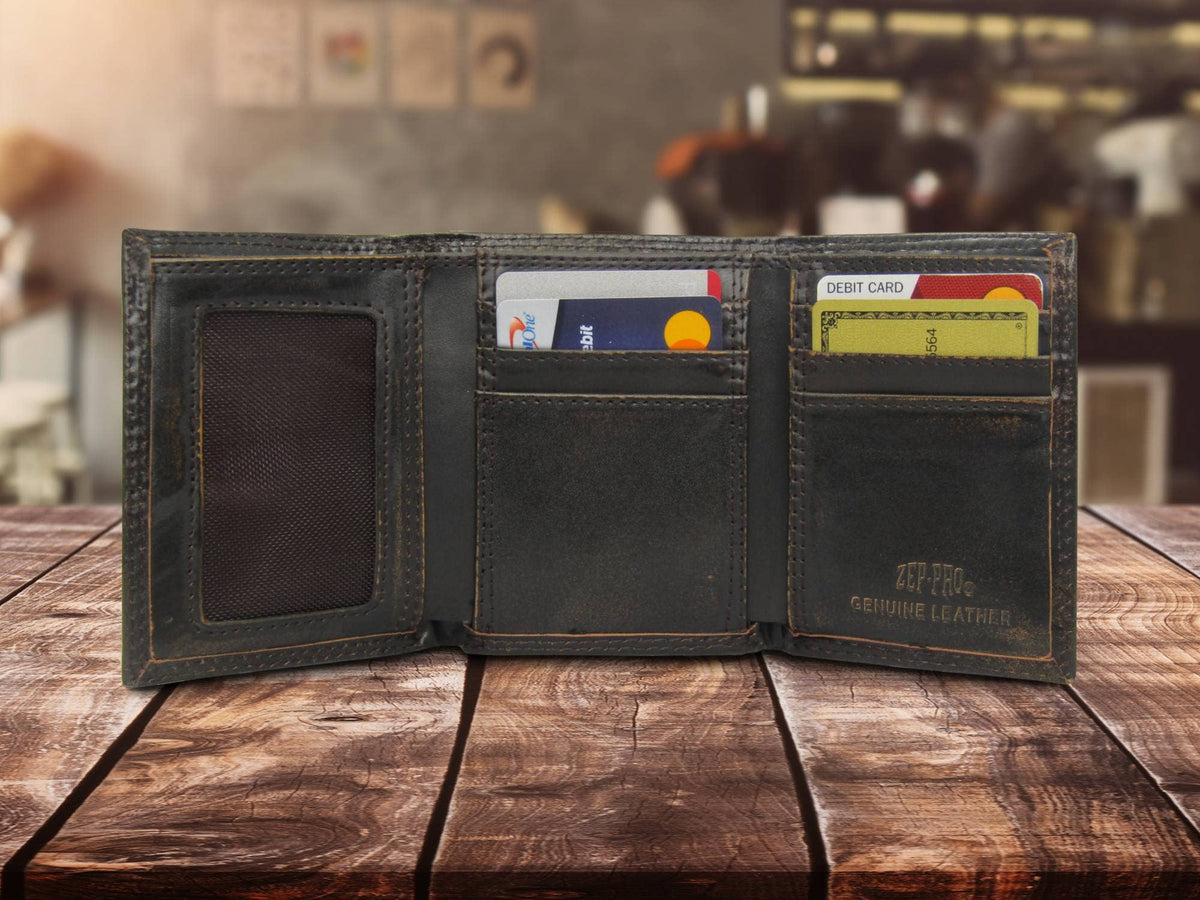 Zep-Pro Shotshell Burnished Leather Trifold Wallet