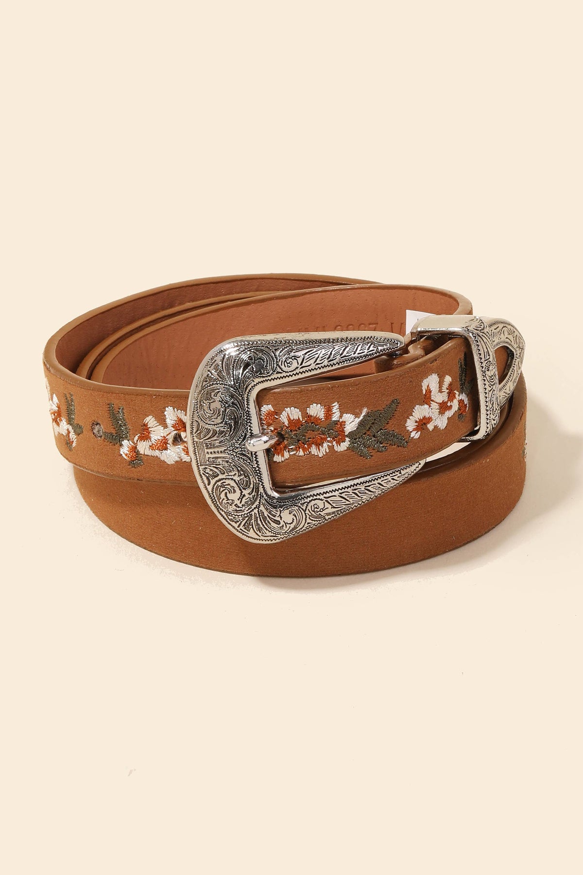 Anarchy Street Flower Embroidered Etch Buckle Belt