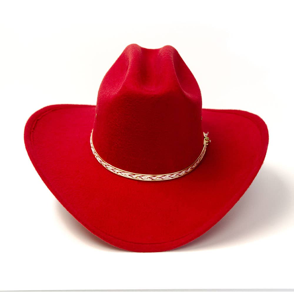 Red Felt Finish Western Cattleman Hat: K