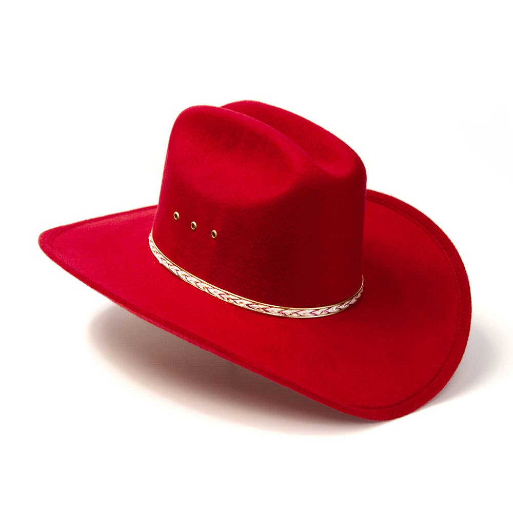 Red Felt Finish Western Cattleman Hat: K