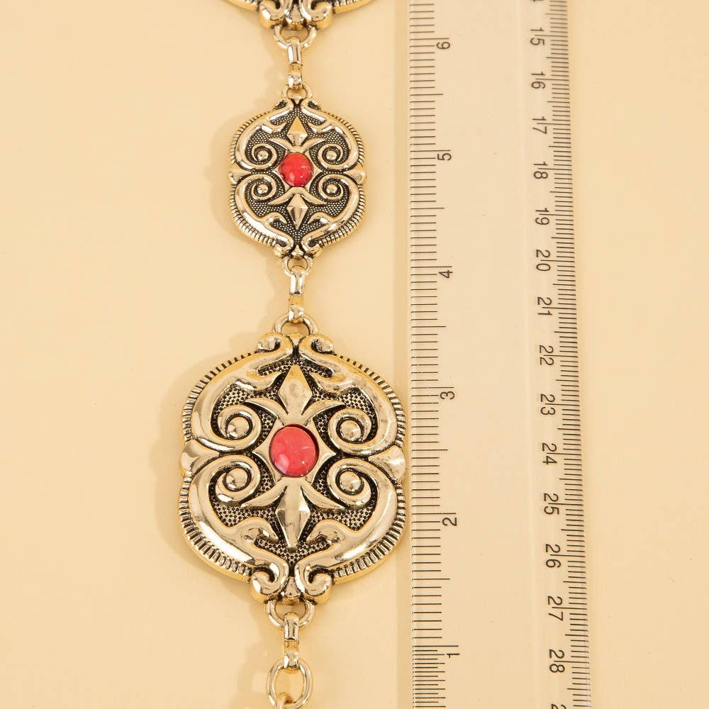 Ornate Western Concho Chain Belt: SBL