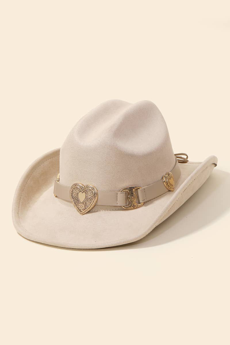 Western Heart Buckle Cowboy Hat: BR