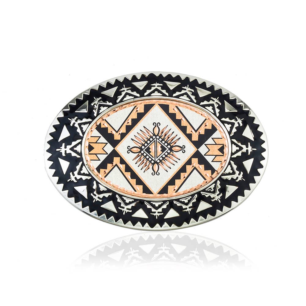 COPPER ARTS INC. BB 16 Native Sunburst Western Belt Buckle