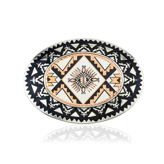 COPPER ARTS INC. BB 16 Native Sunburst Western Belt Buckle