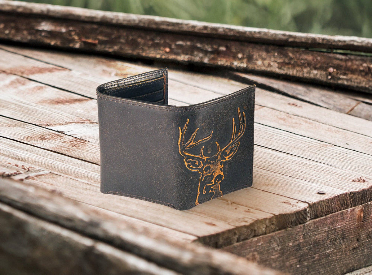 Zep-Pro Buck Burnished Leather Trifold Wallet