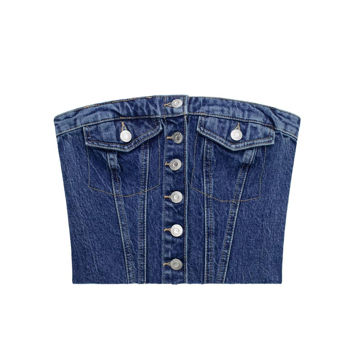 Hope & Sunshine Denim Bustier Corset Top – Blue