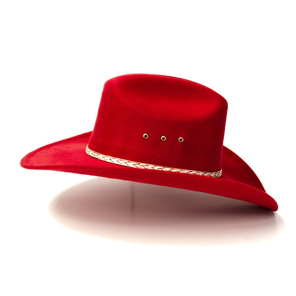 Red Felt Finish Western Cattleman Hat: K