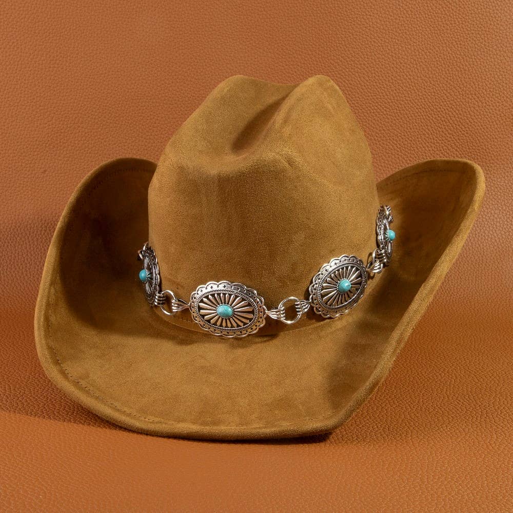 Anarchy Street Turquoise Stud Concho Belt Western Cowboy Hat – Ka