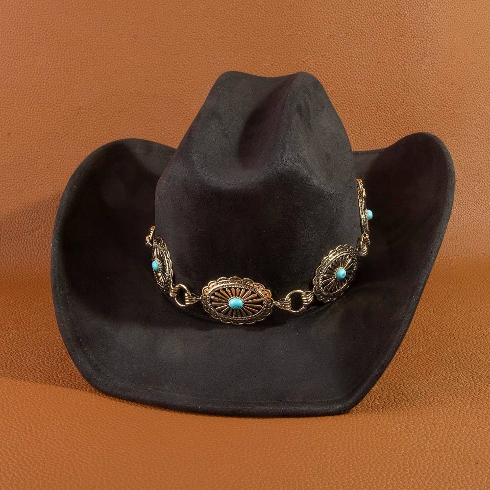 Anarchy Street Turquoise Stud Concho Belt Western Cowboy Hat – Ka