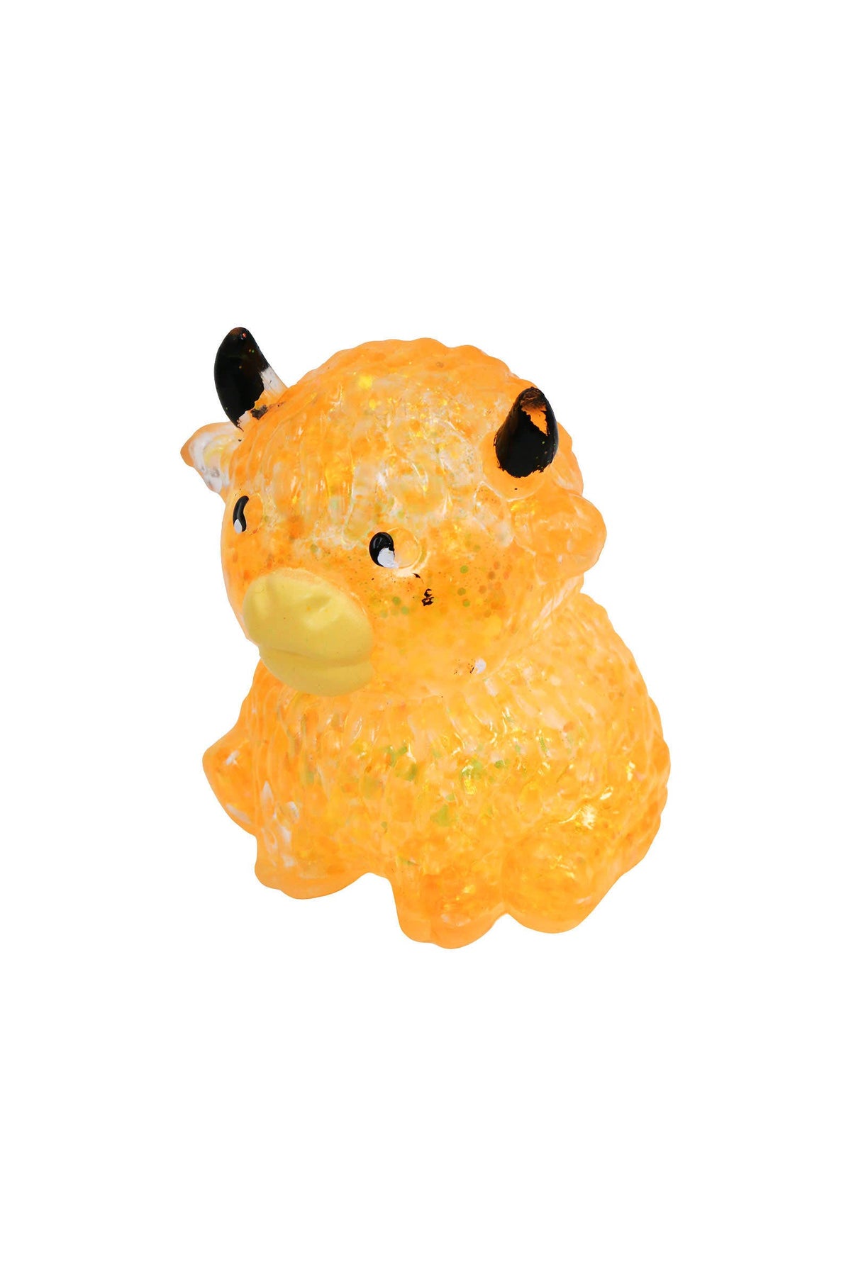 Cap Zone Baby Highland Cow Glitter Thick Maltose Putty Filled Squishy – Orange
