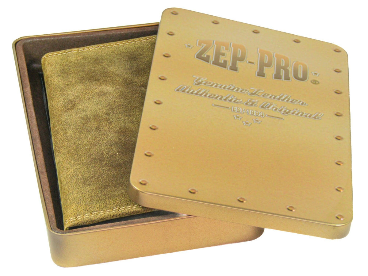 Zep-Pro Shotshell Vintage Tan Leather Secretary Wallet