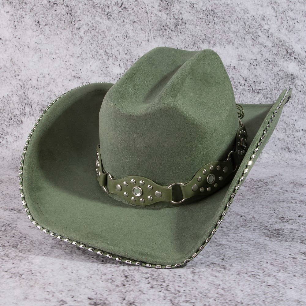 Anarchy Street Vegan Leather Studded Western Cowboy Hat