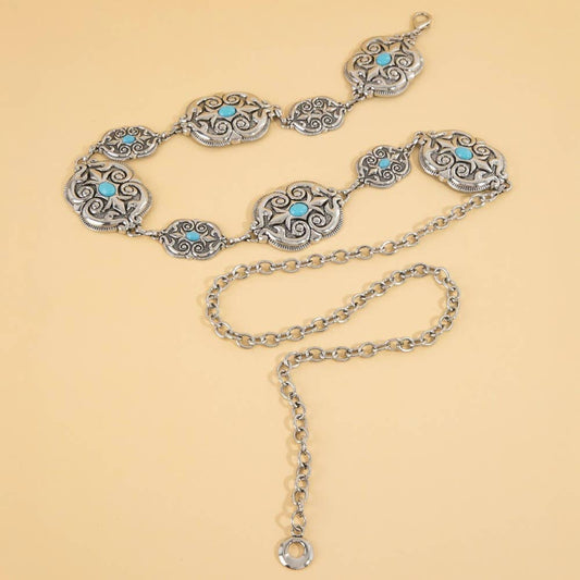 Ornate Western Concho Chain Belt: SBL