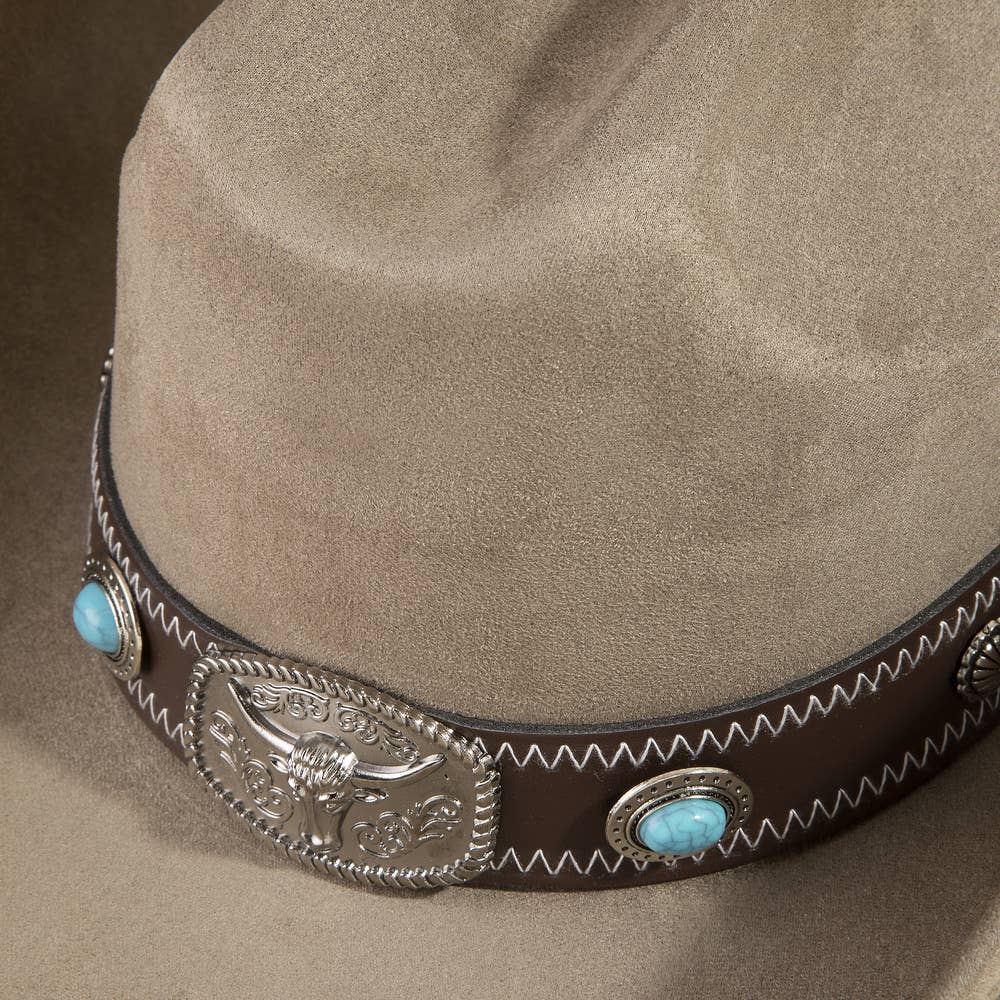 Anarchy Street Western Cowboy Hat With Longhorn Buckle Concho – Lbr