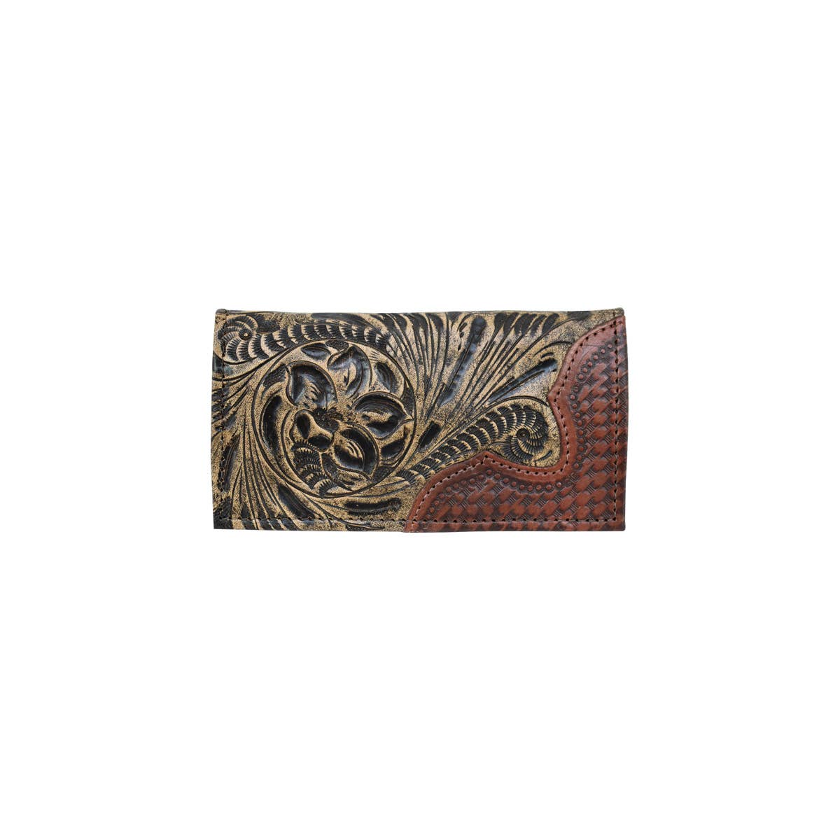 Men's Rodeo Wallet: Black / 100% Genuine Full Grain Leather