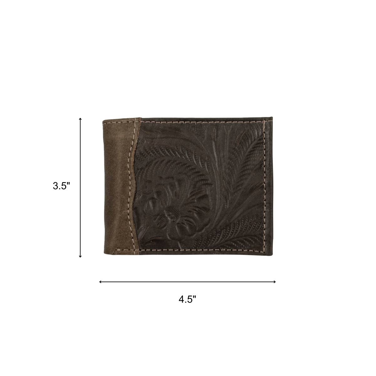 Waxed Leather Men's Wallet: Dark Brown / 100% Genuine Full Grain Leather