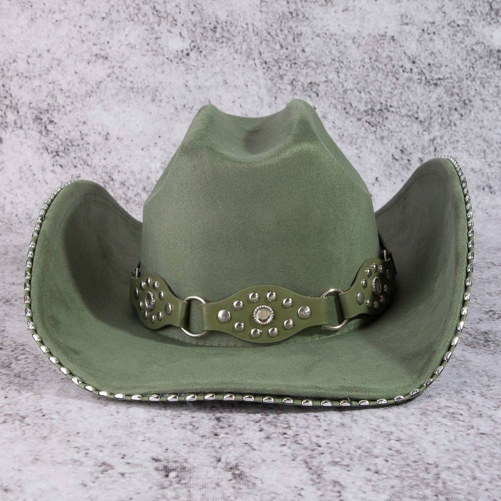 Anarchy Street Vegan Leather Studded Western Cowboy Hat