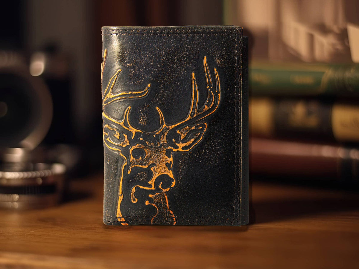 Zep-Pro Buck Burnished Leather Trifold Wallet