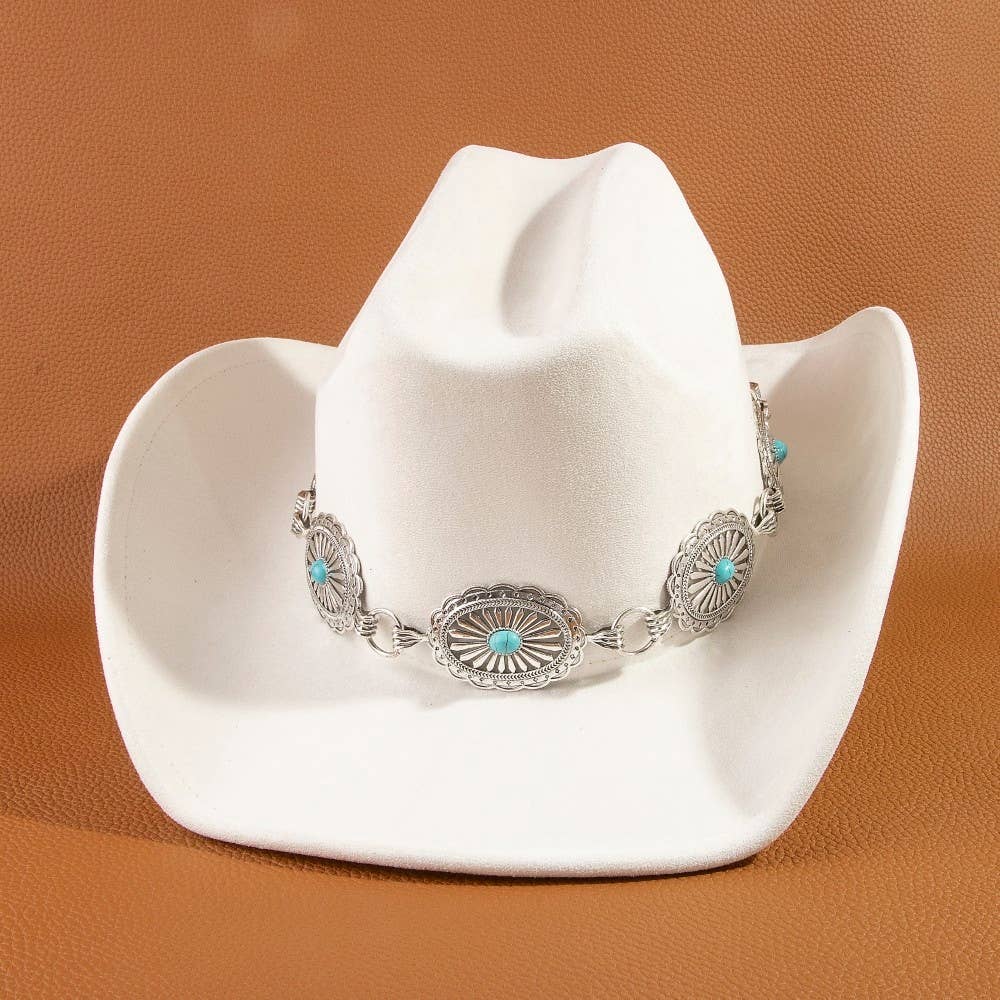 Anarchy Street Turquoise Stud Concho Belt Western Cowboy Hat – Ka