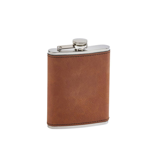 Creative Gifts International Inc. Leatherette Flask Caramel 8 Oz Cap, Title: Default Title, nan: nan, nan: nan