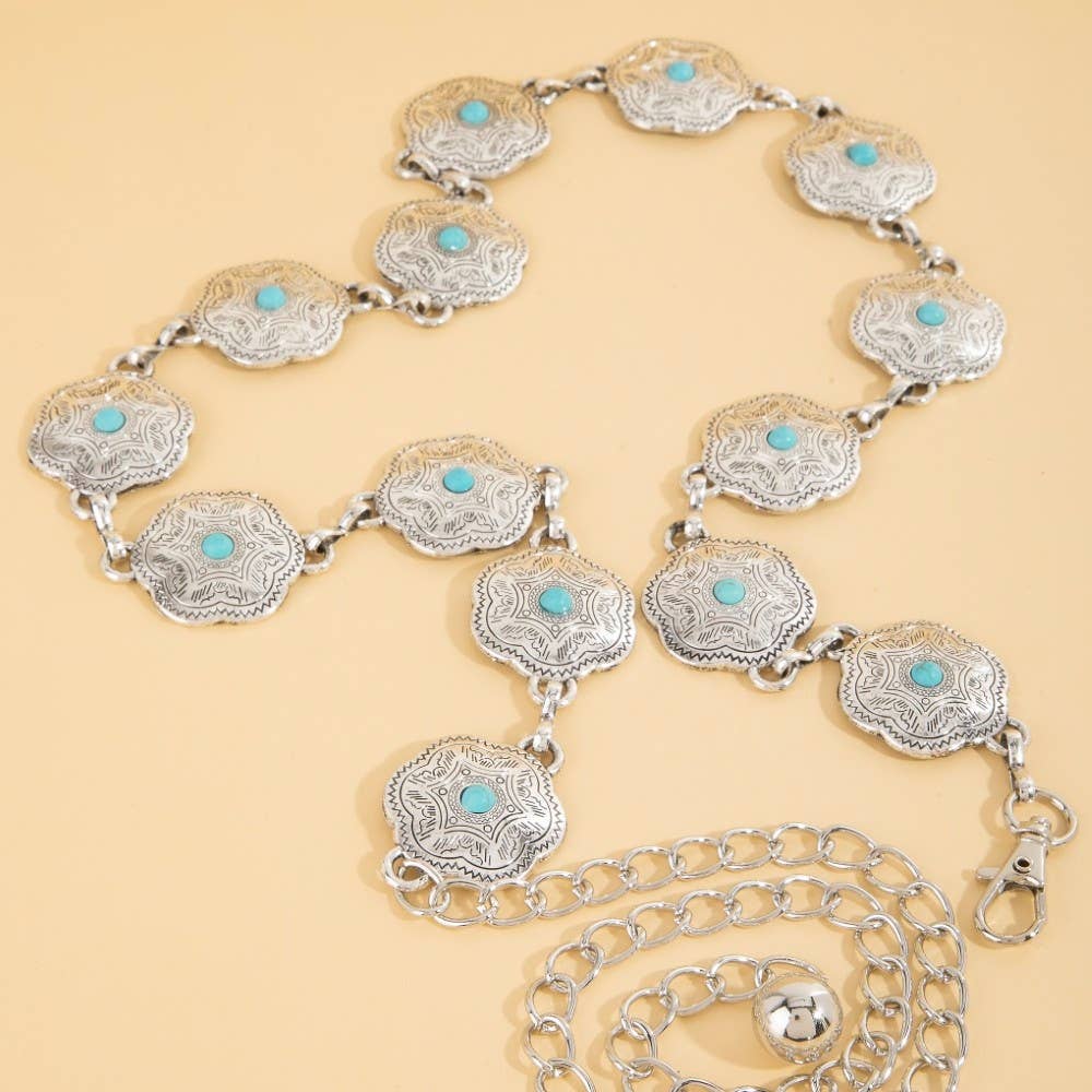Anarchy Street Floral Disc Western Chain Belt – G