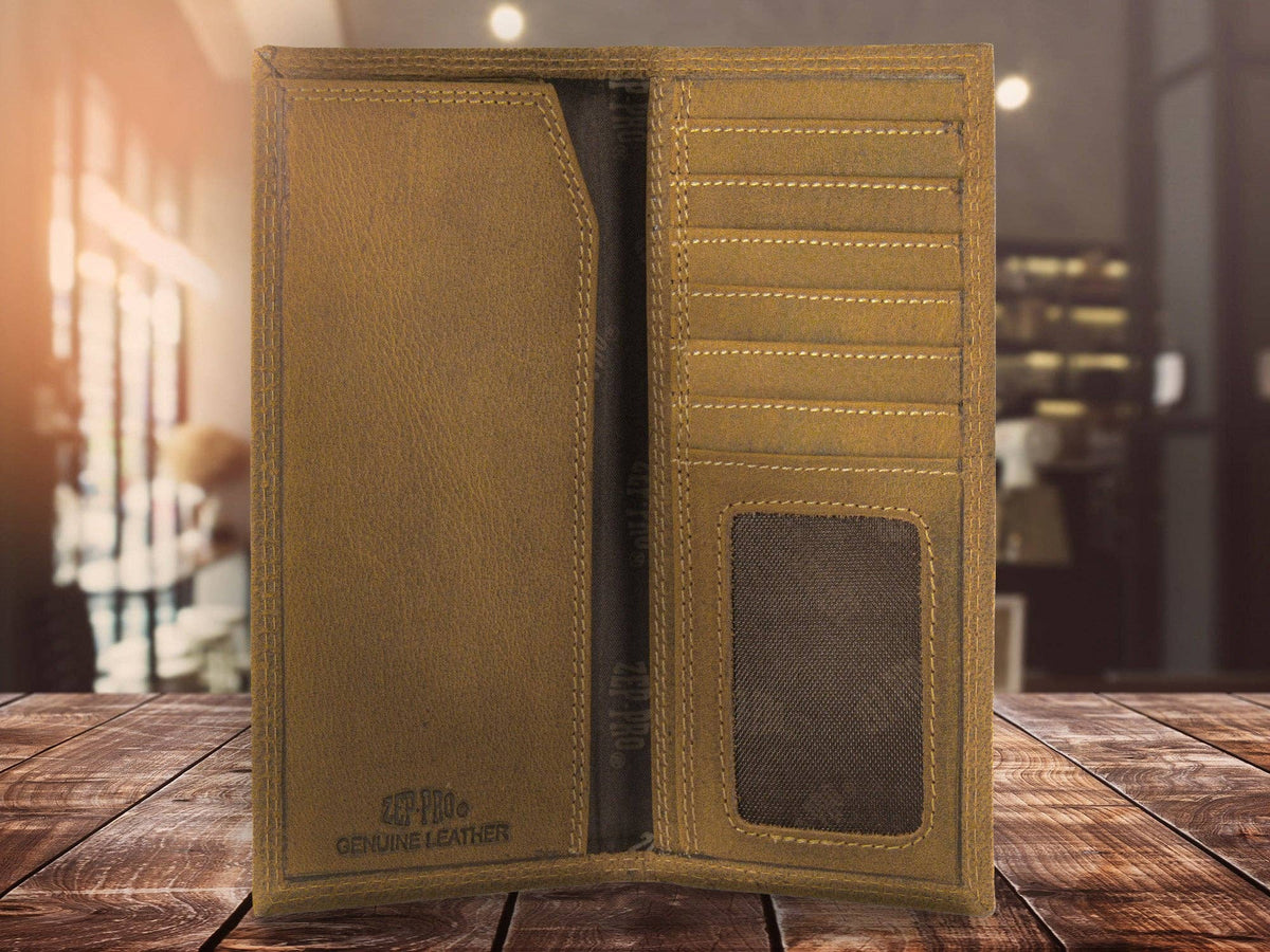 Zep-Pro Shotshell Vintage Tan Leather Secretary Wallet