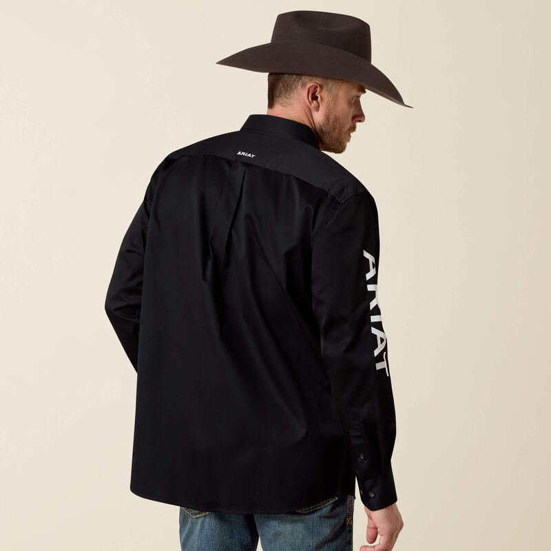 Ariat Mens Solid Twill Team Logo  Long Sleeve  Button Down Dress Shirt