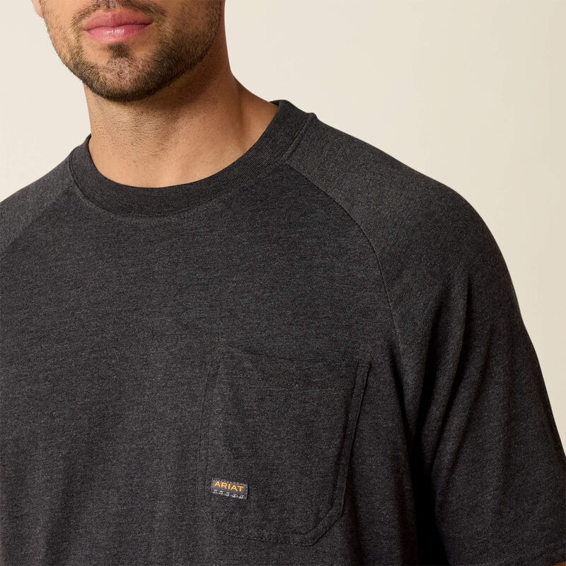 nan Ariat Men's Rebar Cotton Strong T-Shirt Charcoal Heather, nan: X-LARGE, nan: nan, nan: nan