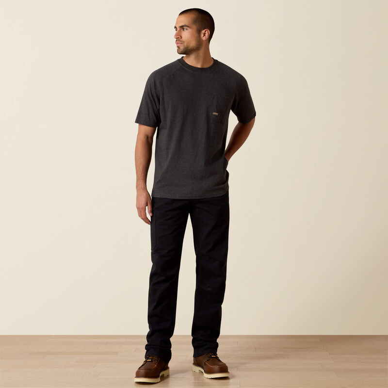 nan Ariat Men's Rebar Cotton Strong T-Shirt Charcoal Heather, nan: LARGE, nan: nan, nan: nan