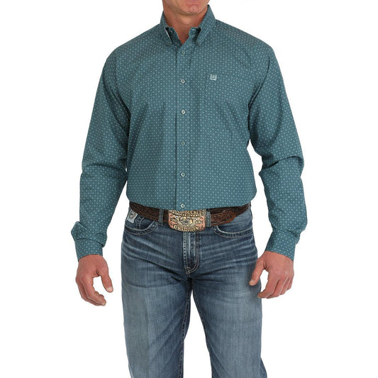 Cinch Cinch Men's Medallion Print Button Down Western Shirt - Green, SIZE: XS, nan: nan, nan: nan