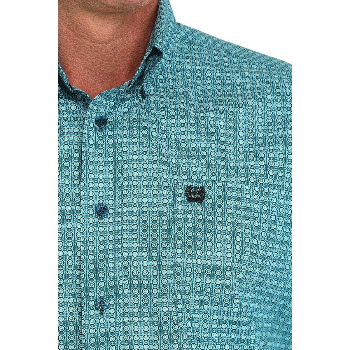 nan Cinch Men's Medallion Print Button Down Western Shirt - Turquoise, nan: M, nan: nan, nan: nan