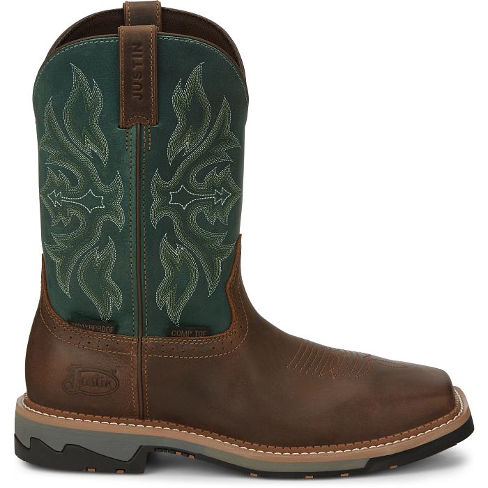 nan Justin Men's Bolt 11 Inch Composite Toe Pull On Work Boot, nan: 8, nan: D, nan: nan