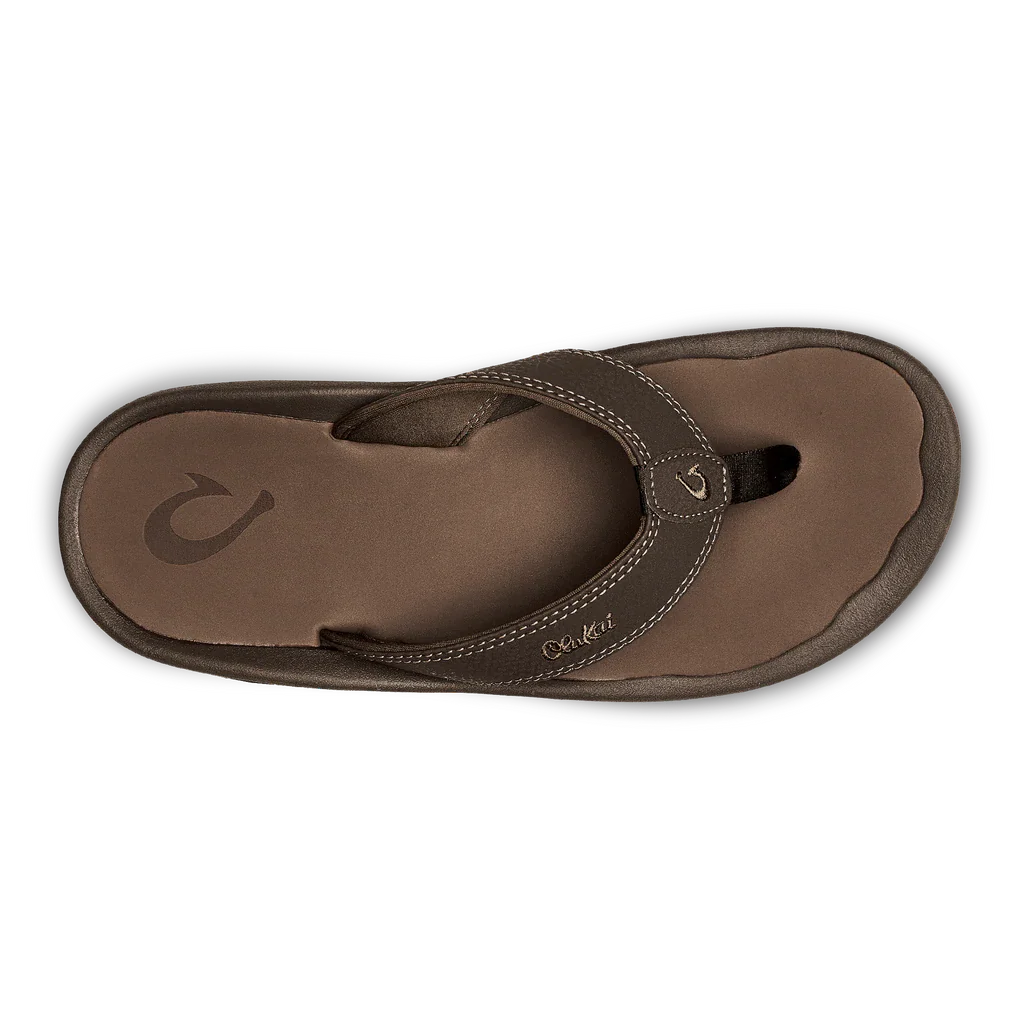 nan Okukai Men's Ohana Leather Waterproof Flip Flop Dark Java Rey, nan: 8, nan: nan, nan: nan